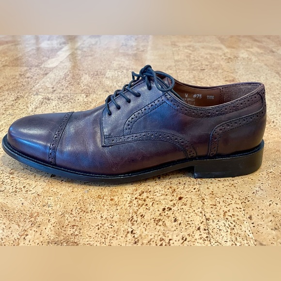 Bostonian Men's Shoes. Cap Toe Oxfords 10 Wide Chestnut (Brown). Made in Italy - Picture 11 of 15